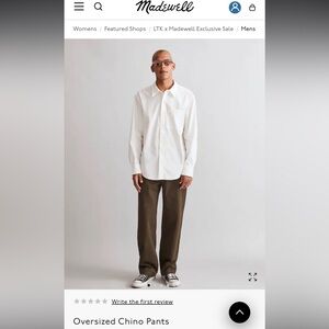 Madewell Olive Green Oversized Chino Pants Mens